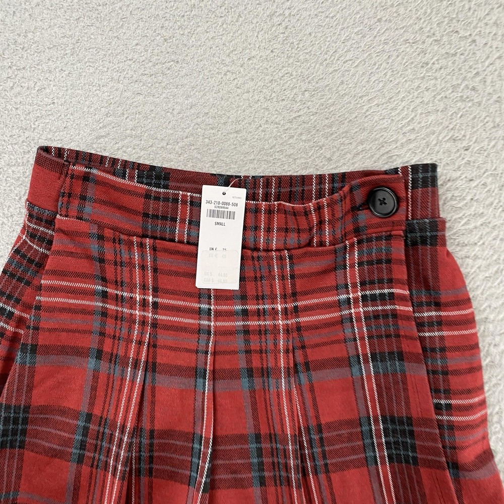 Hollister Skort Womens‎ Small Ultra High Rise Red Plaid Wrap Academia Shorts - Picture 2 of 16